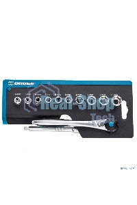 Набор торцевых головок Gross, трещотка 120 зубьев, 12 предметов, 1/4