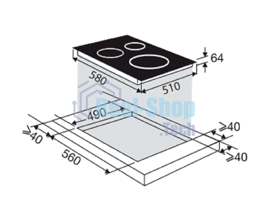 Индукционная варочная панель Brandt, 4 варочных зоны, 14 уровней мощности, индикация остаточного тепла, таймер, Ultraboost, черный