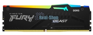 Оперативная память Kingston Fury Beast, DDR5, 64Gb (2x32Gb), 6000MHz, CL30, DIMM, с радиаторами, черный