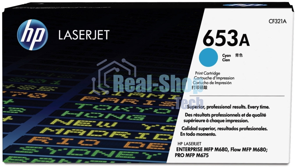 Тонер Картридж HP 653A CF321A голубой для HP MFP M680 (16000 стр.)