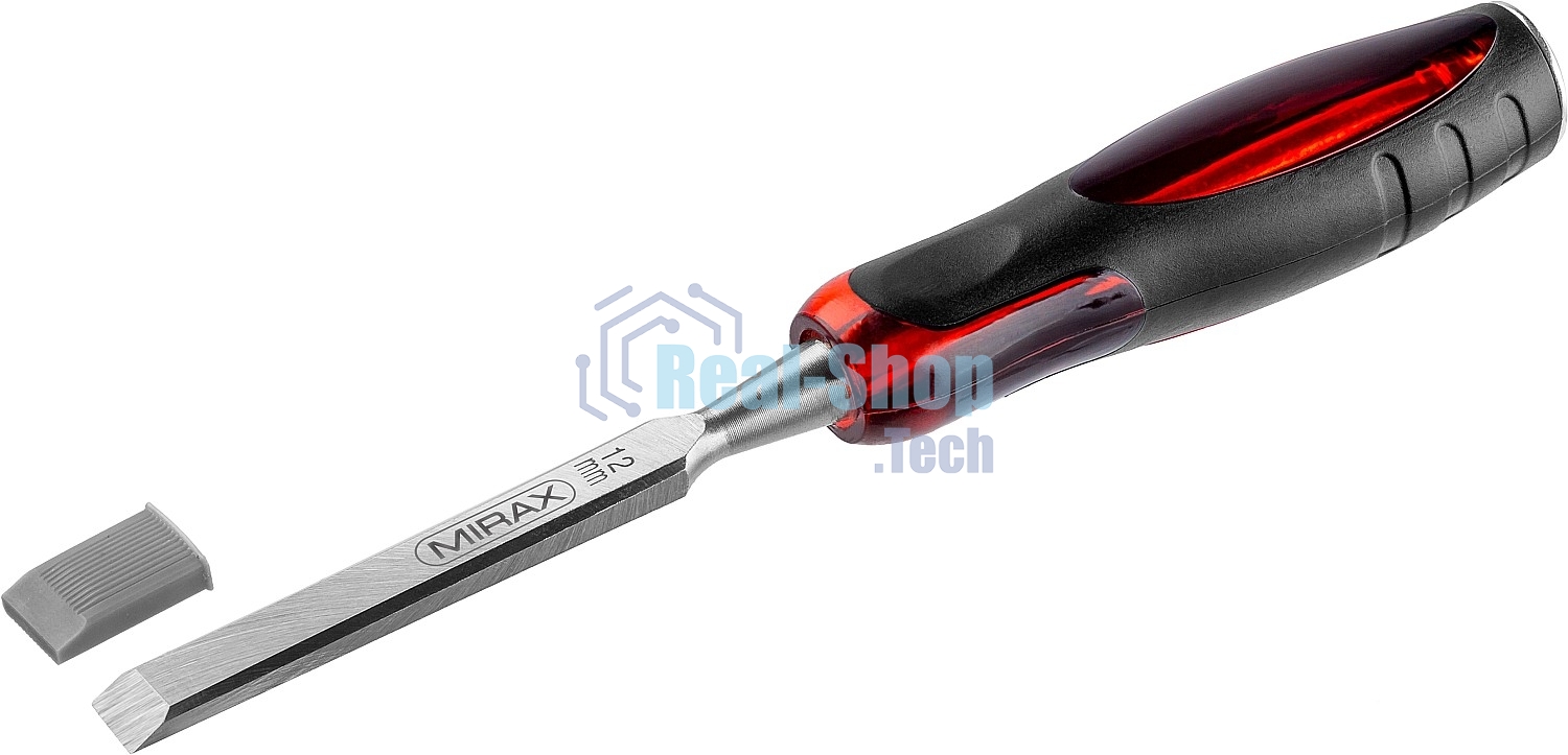 Стамеска MIRAX 1810-12 с двухкомпонентной прозрачной рукояткой, 12мм