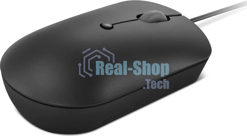 Мышь проводная Lenovo 400 черный, 2400 dpi, USB-C, кнопки - 4