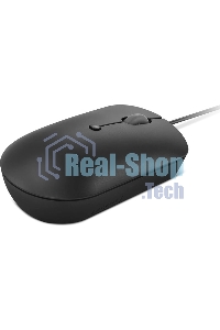 Мышь проводная Lenovo 400 черный, 2400 dpi, USB-C, кнопки - 4