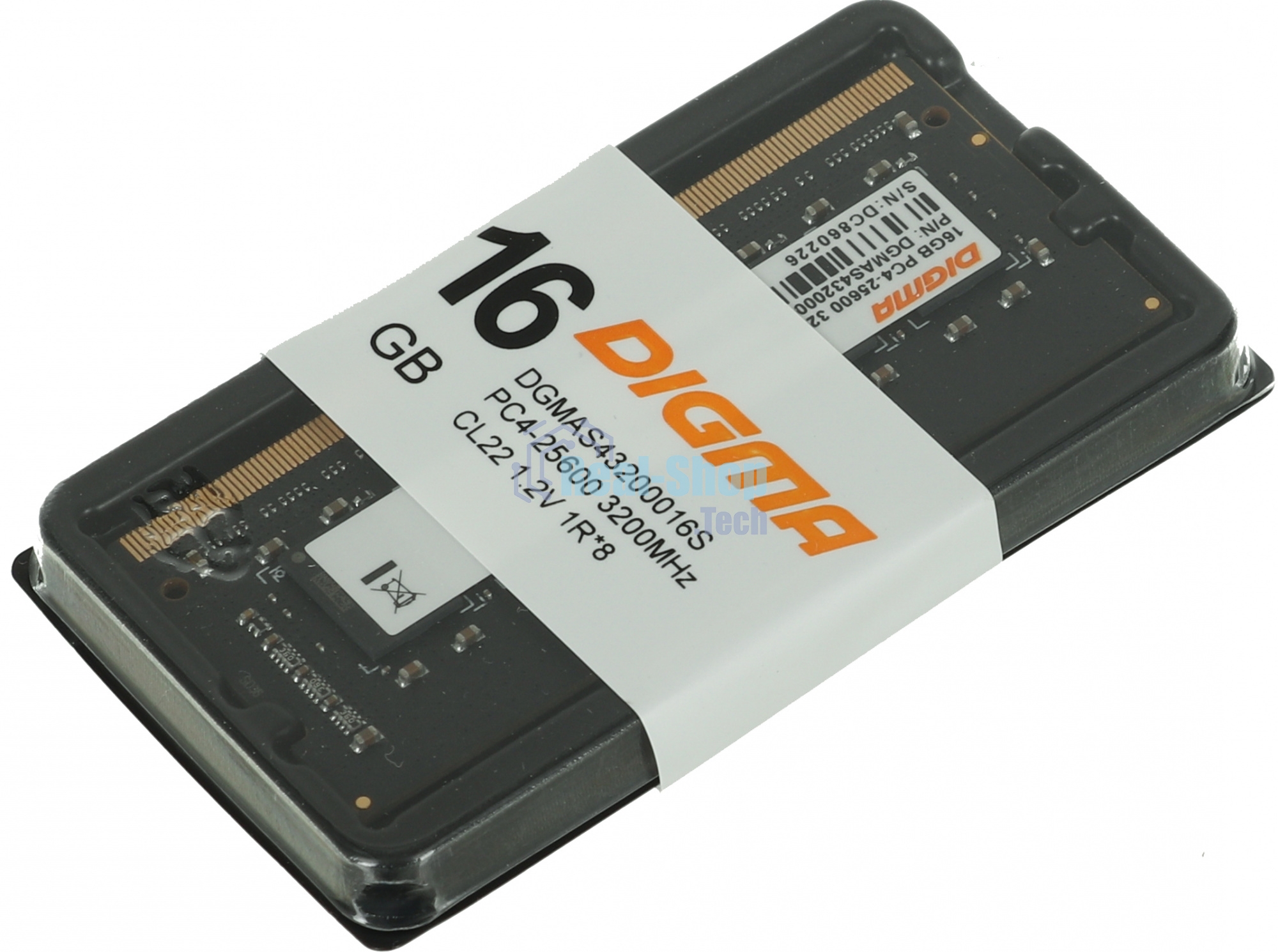 Оперативная память Digma DDR4 16GB 3200MHz DGMAS43200016S RTL PC4-25600 CL22 SO-DIMM 260-pin 1.2В single rank