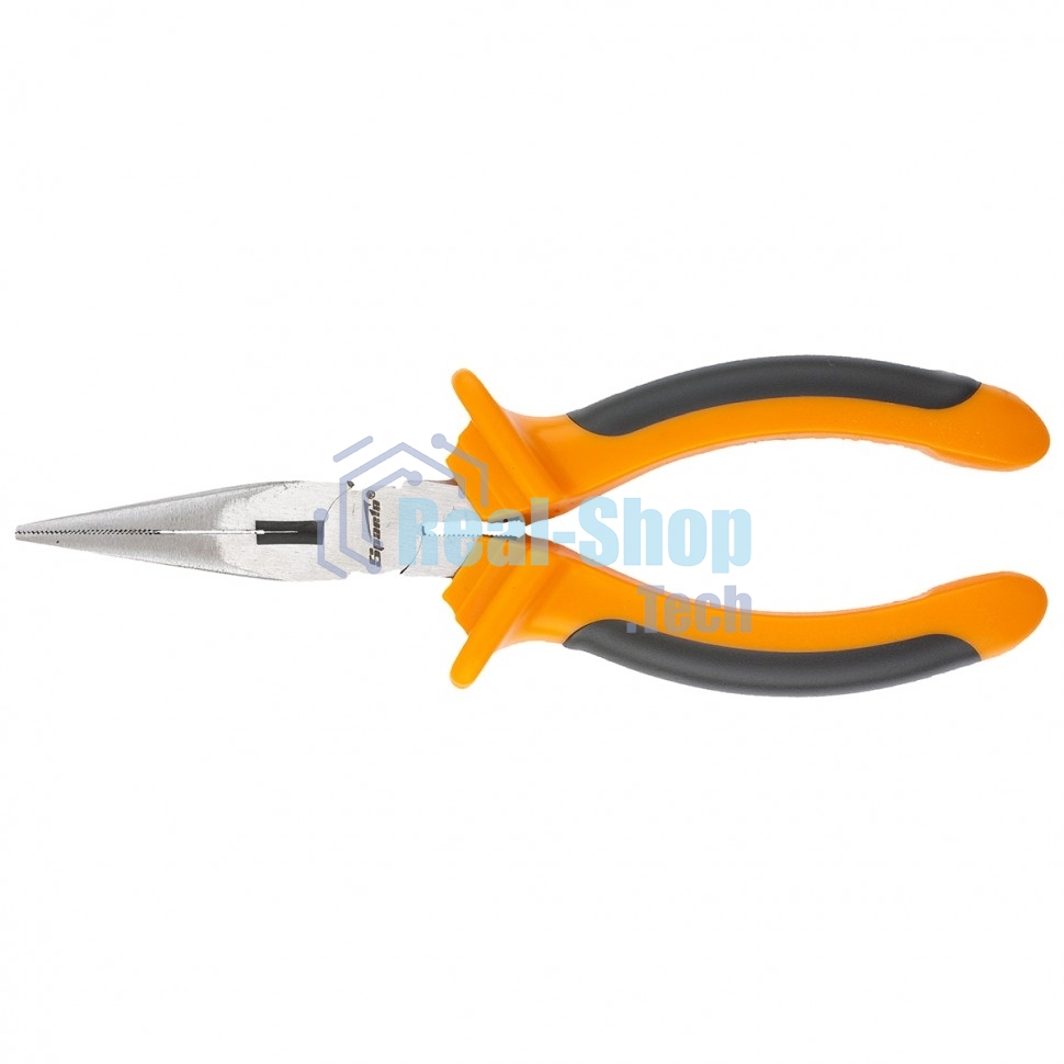 Длинногубцы Sparta Comfort, 180 мм, прямые шлифованные, двухкомпонентные рукоятки