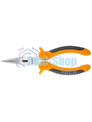 Длинногубцы Sparta Comfort, 180 мм, прямые шлифованные, двухкомпонентные рукоятки