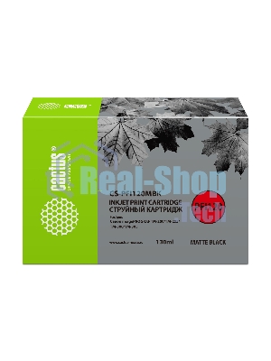 Картридж струйный Cactus CS-PFI120MBK черный матовый (130мл) для Canon imagePROGRAF TM-200/TM-205/TM-300/TM-305