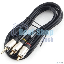 Кабель аудио Cablexpert CCAB-02-35M2RM-1.5MB. 3.5 Jack(M)/2х RCA (M), черный, 1.5м, блистер