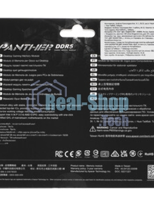 Оперативная память Apacer Panther, DDR5, 32GB (2x16GB), 5600 MHz, CL40, с радиатором