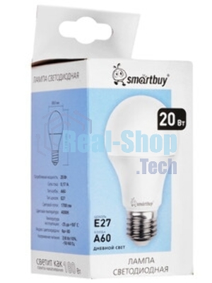 Светодиодная (LED) Лампа Smartbuy-A60-20W/4000/E27 (SBL-A60-20-40K-E27)