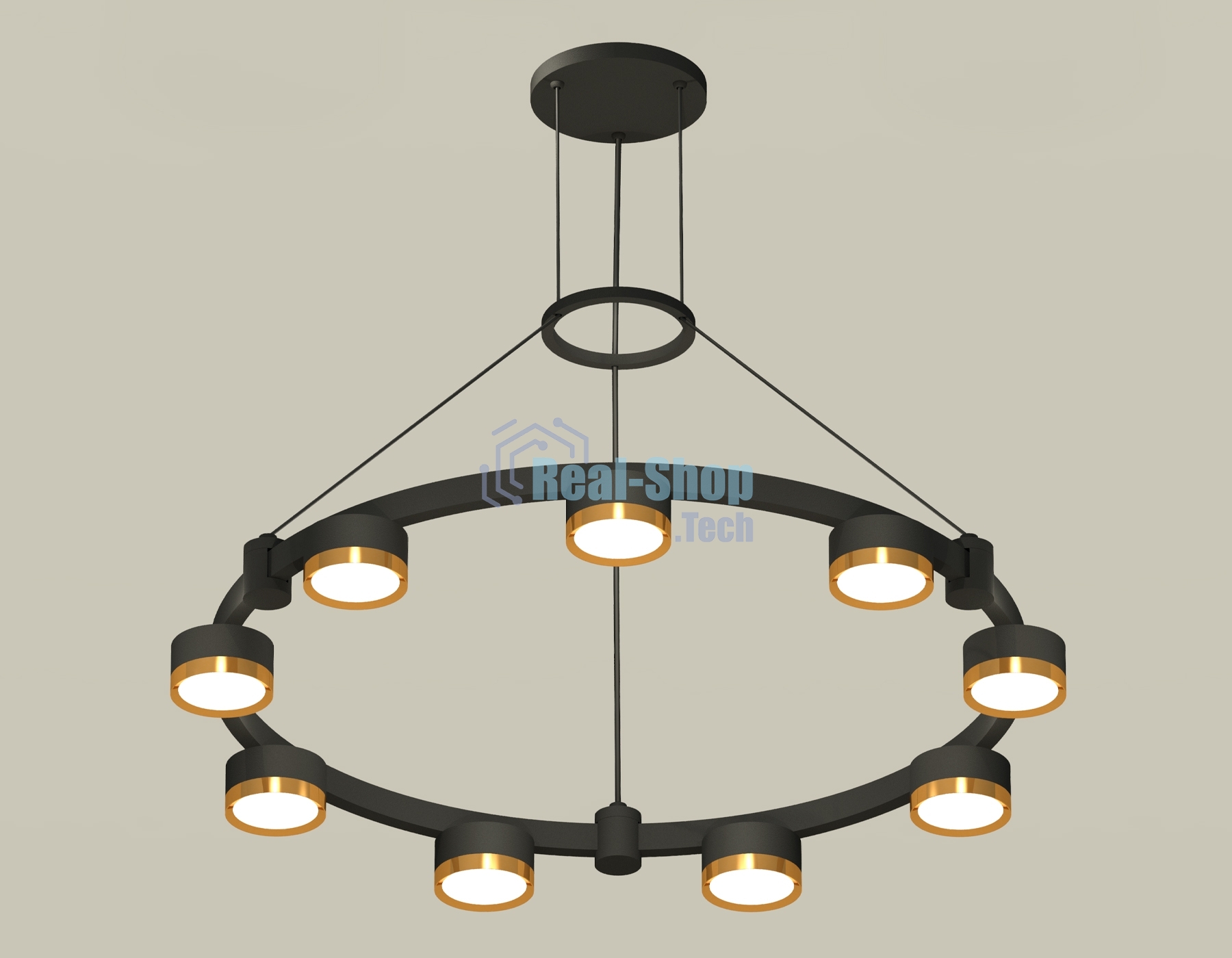 Светильник Ambrella light XR92051802/9 SBK/PYG черный песок/золото желтое полированное GX53 (A9205, C9242, N8124)