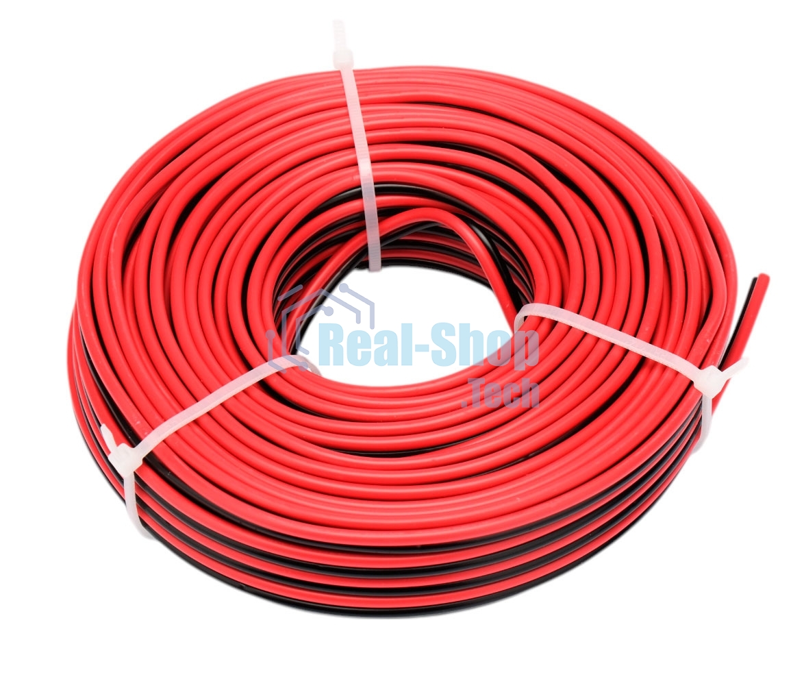 Акустический кабель Cablexpert CC-TC2Lx0.75-20M, 2x0.75мм2, 20м, черно-красный, пакет
