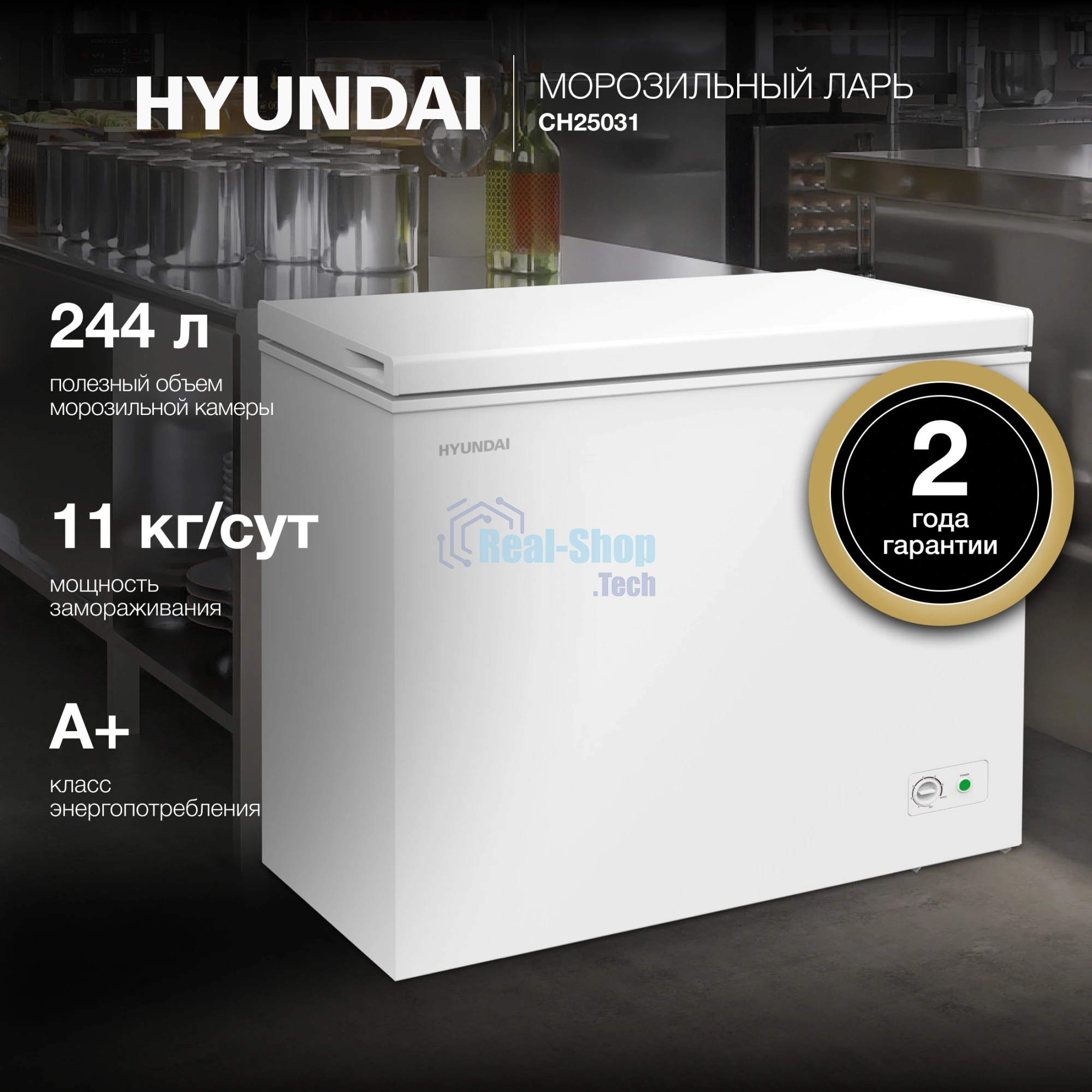 Морозильный ларь Hyundai CH25031 белый