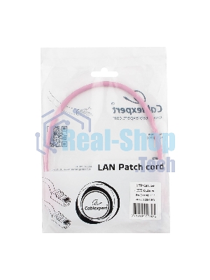 Патч-корд UTP Cablexpert cat.5e, 0.25м, литой, многожильный, розовый