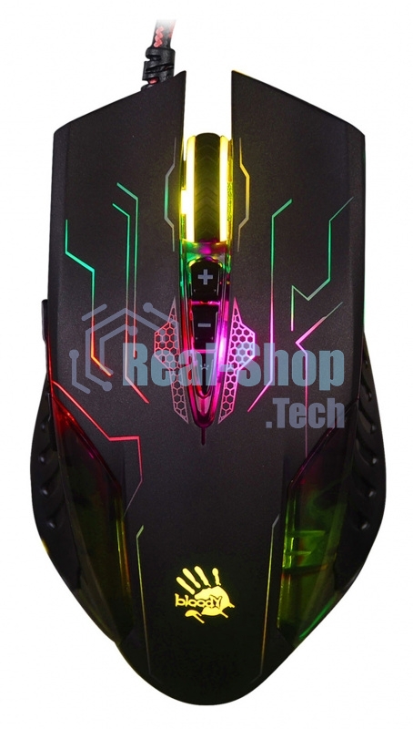 Мышь проводная A4Tech Bloody Q51 черный, 3200 dpi, USB, кнопки - 8