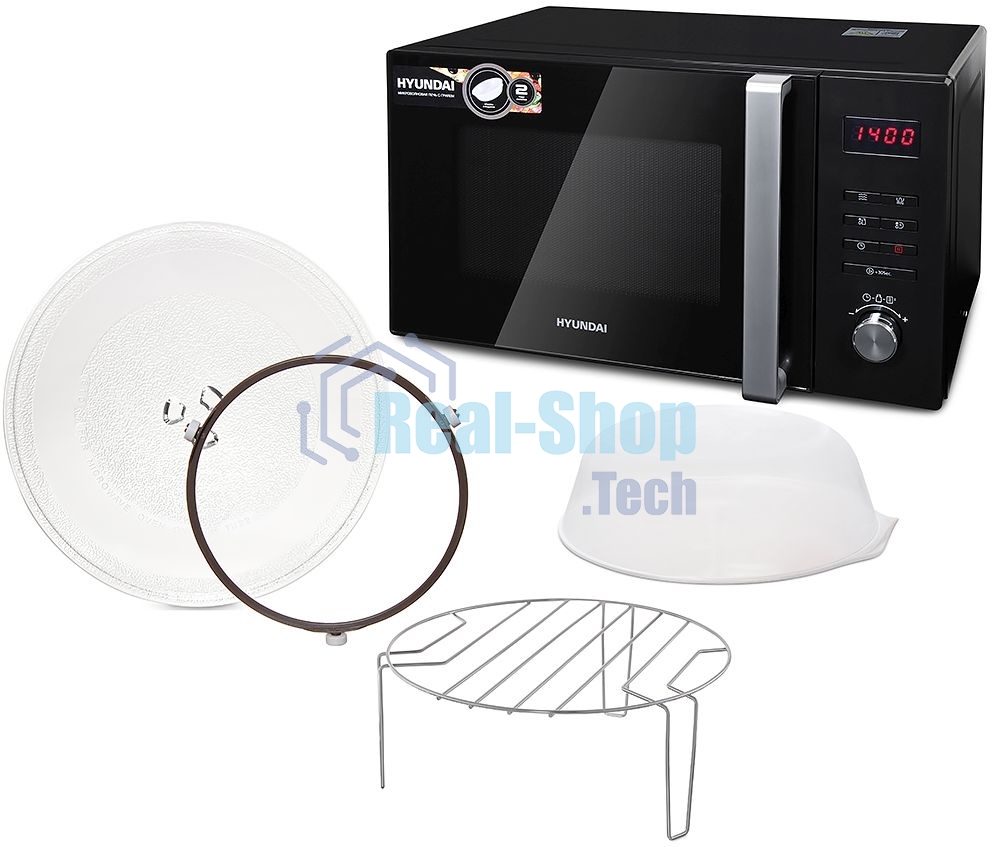 Микроволновая печь Hyundai HYM-M2062 черный, 23 л, 800 Вт, переключатели - поворотный механизм/кнопки