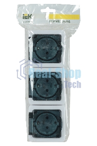 Розетка силовая Iek ERMP32-K03-16-54-EC РСб23-3-ГПБд роз 3м с з/к о/у IP54 (дымчатый) ГЕРМЕС PLUS