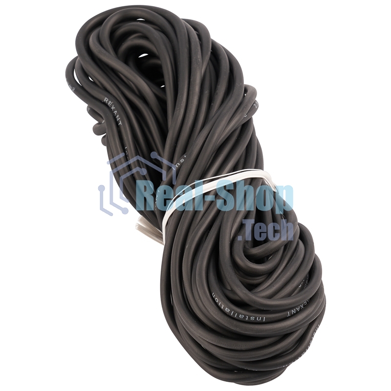 Провод автомобильный ПГВА/ПВАМ Rexant 1х2,50 мм, черный, мини-бухта 10 м