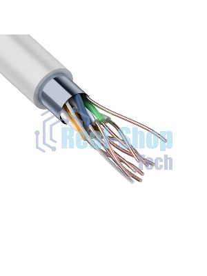 Кабель витая пара Rexant F/UTP, категория 6, ZH нг(А)-HF, 4PR, 23AWG, внутренний, серый, 305м