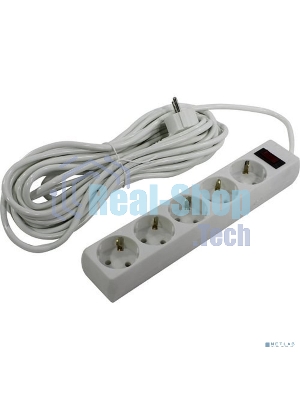 Сетевой фильтр ExeGate EX279182RUS SP-5-10W (5 розеток, 10 м, евровилка, белый)