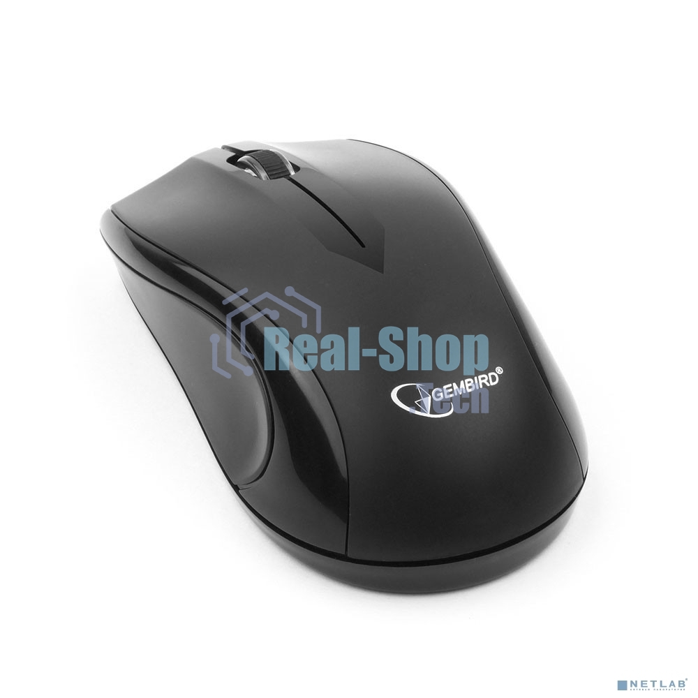 Мышь беспроводная Gembird MUSW-320 черный, 1000 dpi, радиоканал, USB, кнопки - 3
