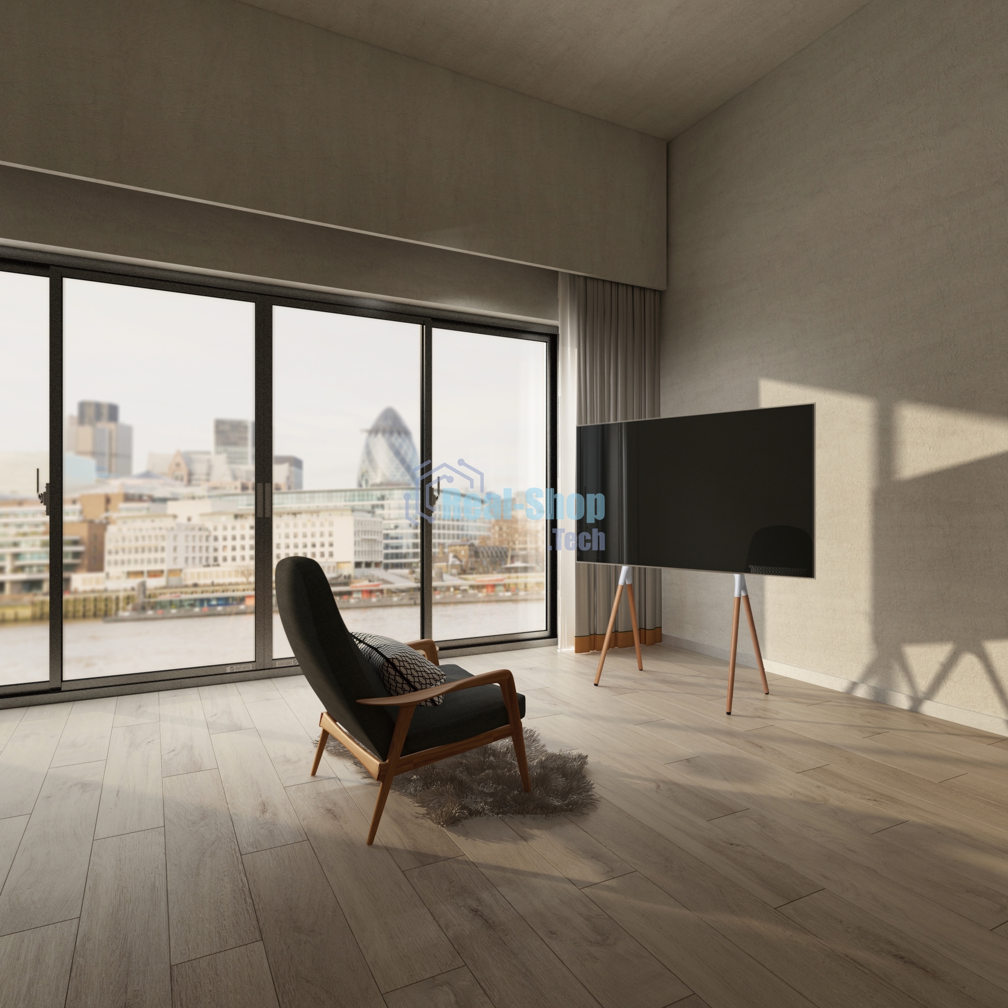 Подставка для телевизора Cactus CS-ST1247WTBCH белый/береза 49