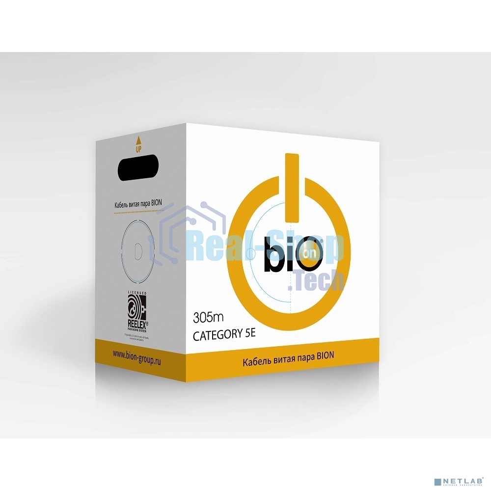Кабель витая пара Bion BCL-F5480-181 F/UTP, кат.5e, 4x2x0,48 мм AWG 24, медь, одножильный, PVC, для внутренней прокладки, 305м, серый