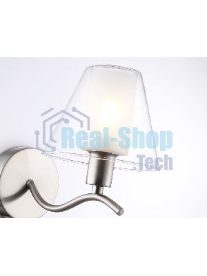 Настенный светильник Ambrella light LH57085 SN/FR никель/белый матовый E14 max 40W 230*140*200