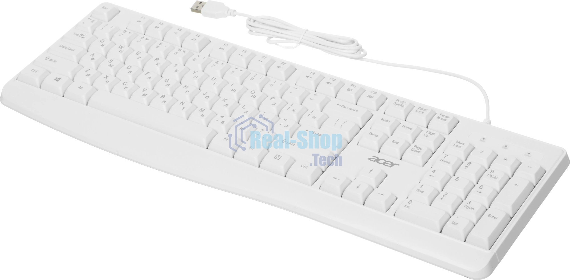 Клавиатура проводная Acer OKW301 (ZL.KBDCC.01B), USB, белый