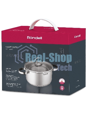 Кастрюля Rondell Brando RDS-1805 5.1 л. d=24 см (с крышкой) сталь