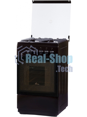 Плита Газовая Flama FG 24022 B коричневый (стеклянная крышка) реш.чугун