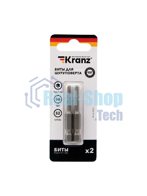 Бита для шуруповерта Kranz Torx T10х50 мм (2 шт./уп.)