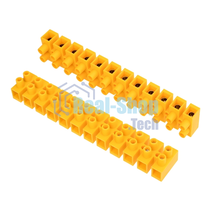 Клеммная винтовая колодка Rexant KВ-40 25-40, ток 100 A, полиэтилен желтый (10 шт./уп.)