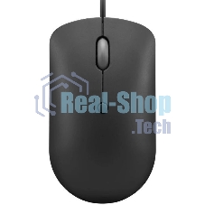 Мышь проводная Lenovo 400 черный, 2400 dpi, USB-C, кнопки - 4