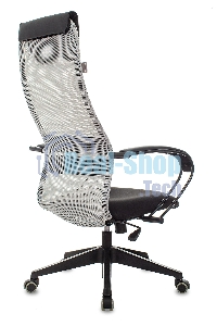 Кресло руководителя Бюрократ CH-607 TW-02 светло-серый, сиденье черный, сетка/ткань, с подголов. крестовина пластик