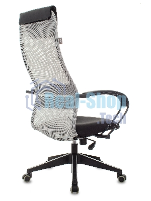 Кресло Бюрократ CH-607 TW-02 светло-серый, сетка, подголовник