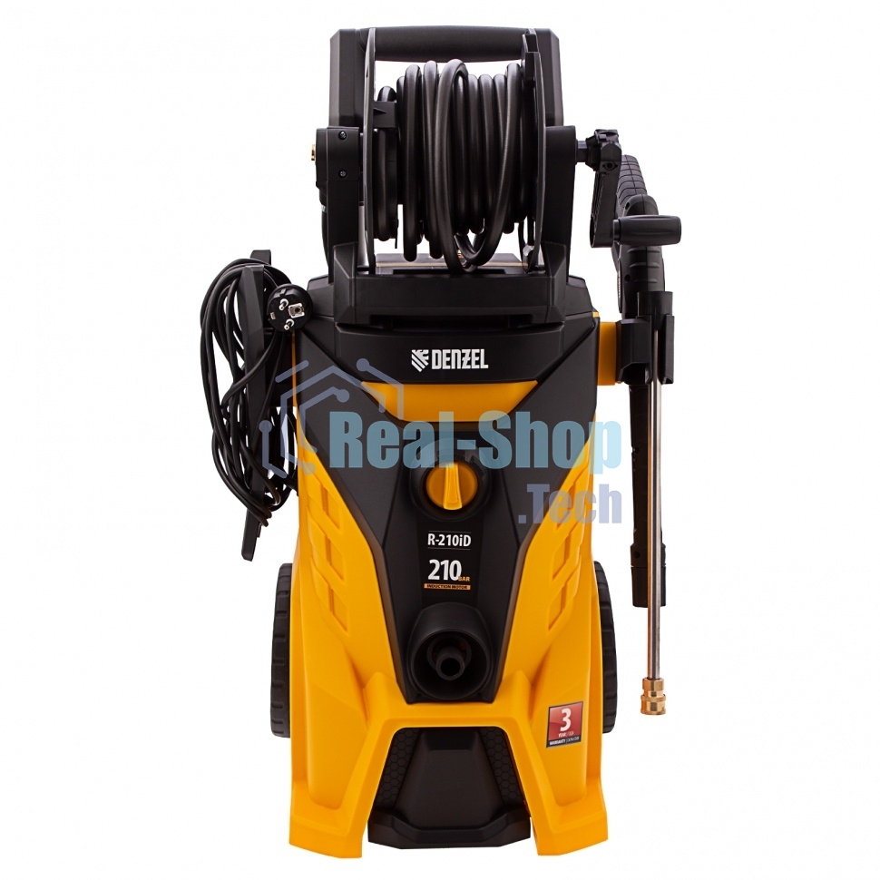 Моечная машина высокого давления Denzel R-210iD, 2600 Вт, 210 бар, 8,0 л/мин, асинх. двиг., бараб.