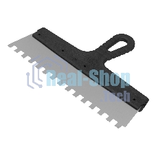 Шпатель Сибртех из нержавеющей стали, 300 мм зуб 10х10 мм пластмассовая ручка