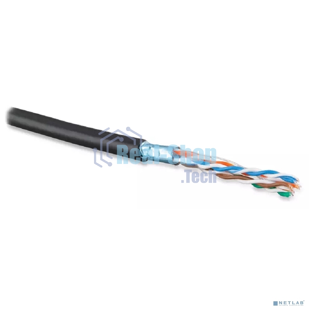 Кабель витая пара Bion BCL-F5460-381 F/UTP, кат.5e, 4x2x0,46 мм AWG 25, медь, одножильный, PE, для внешней прокладки, 305м, черный