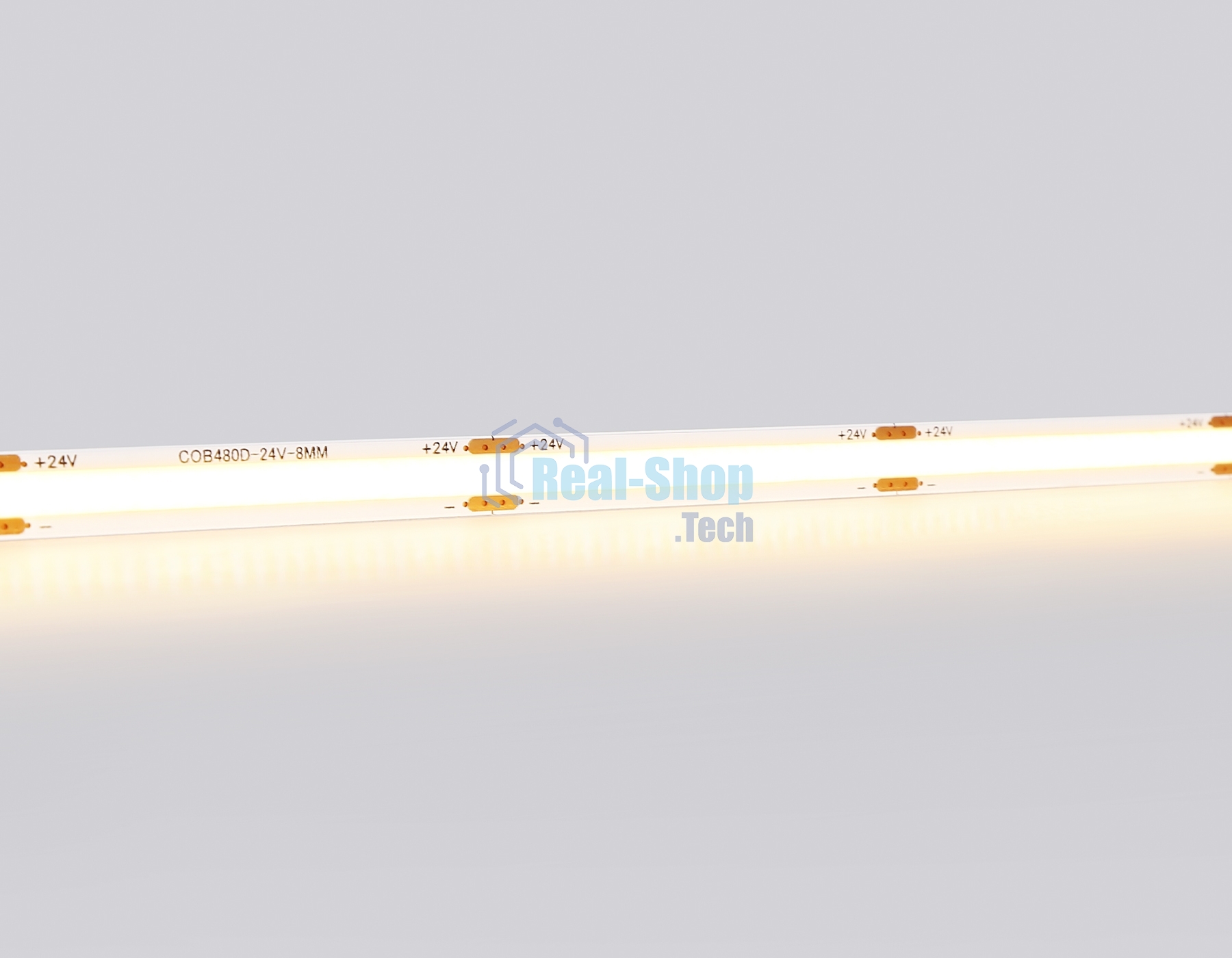 Светодиодная лента Ambrella light GS4701 COB 480Led/ 12W m/ 24V IP20 3000K/ 5000*8*1.54mm (2 конт.)