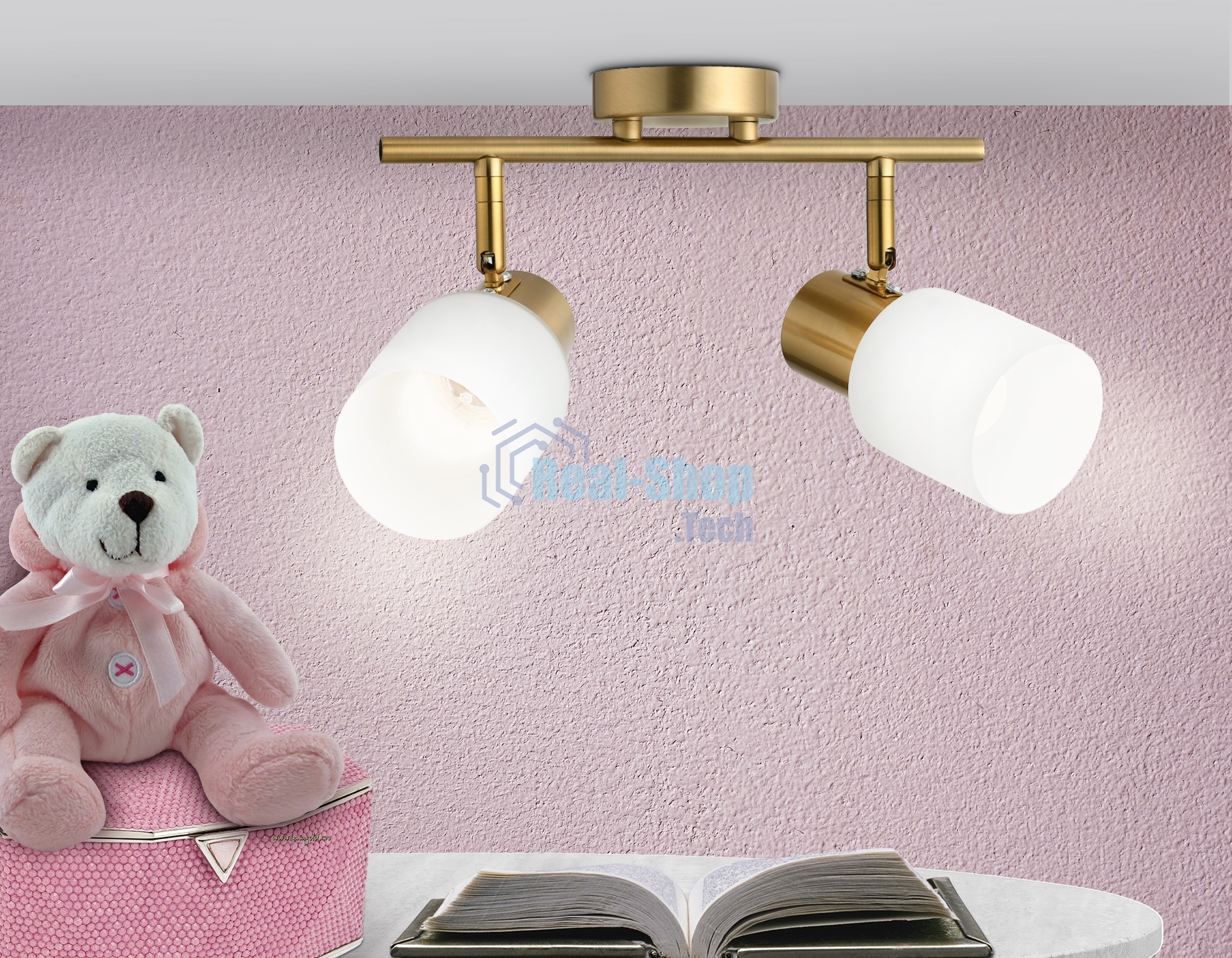Светильник Ambrella light TR3969/2 BS/FR латунь/белый матовый E27*2 max 40W 260*80*210