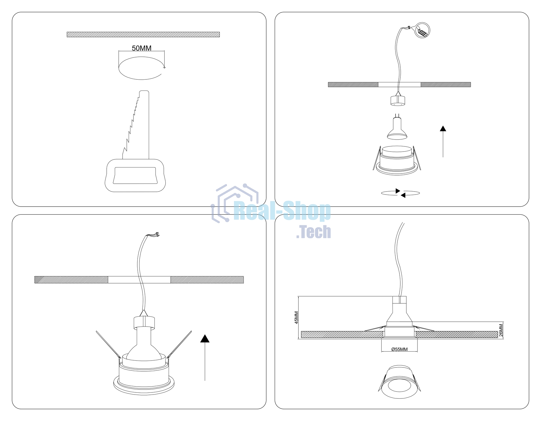 TS51810 WH белый MR11 GU5.3 D55*26