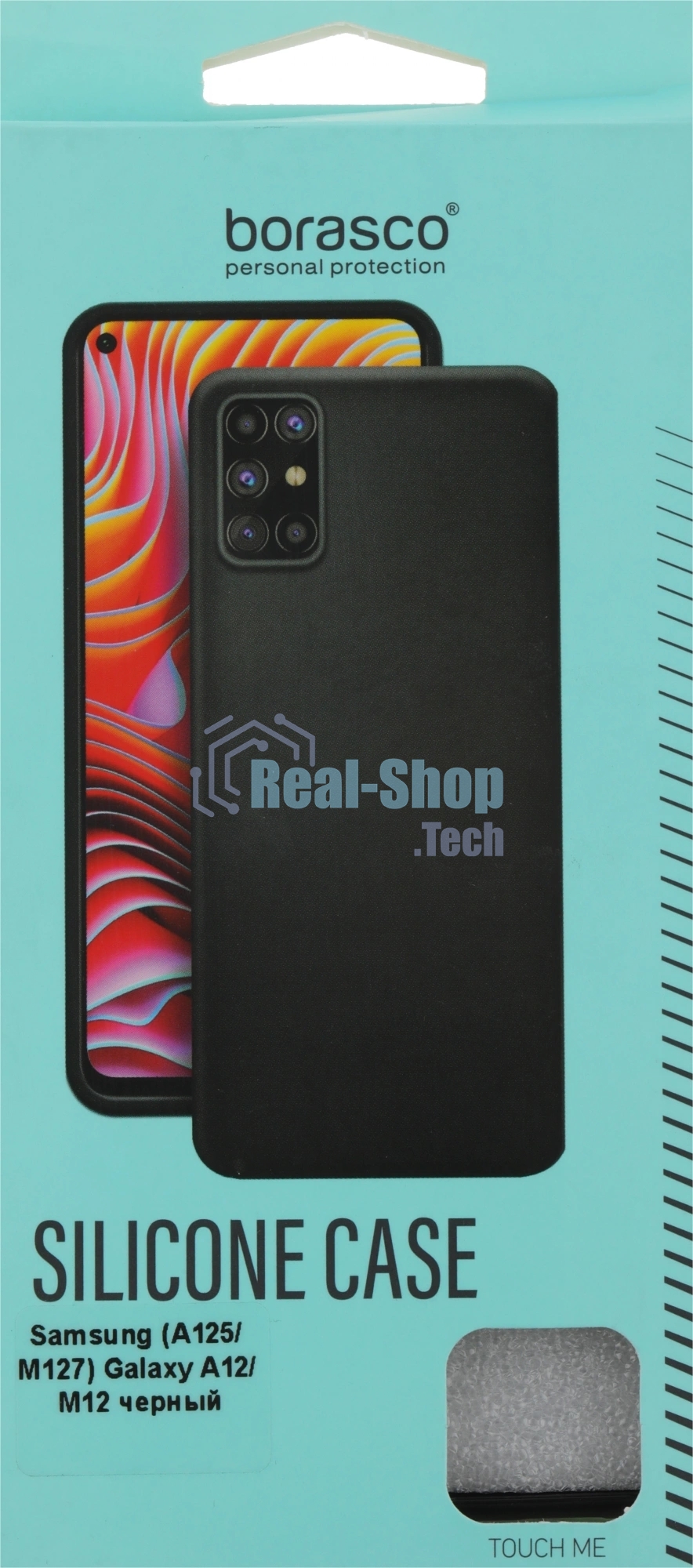 Чехол (клип-кейс) BoraSCO Silicone Case для Samsung Galaxy A12 черный (матовый)