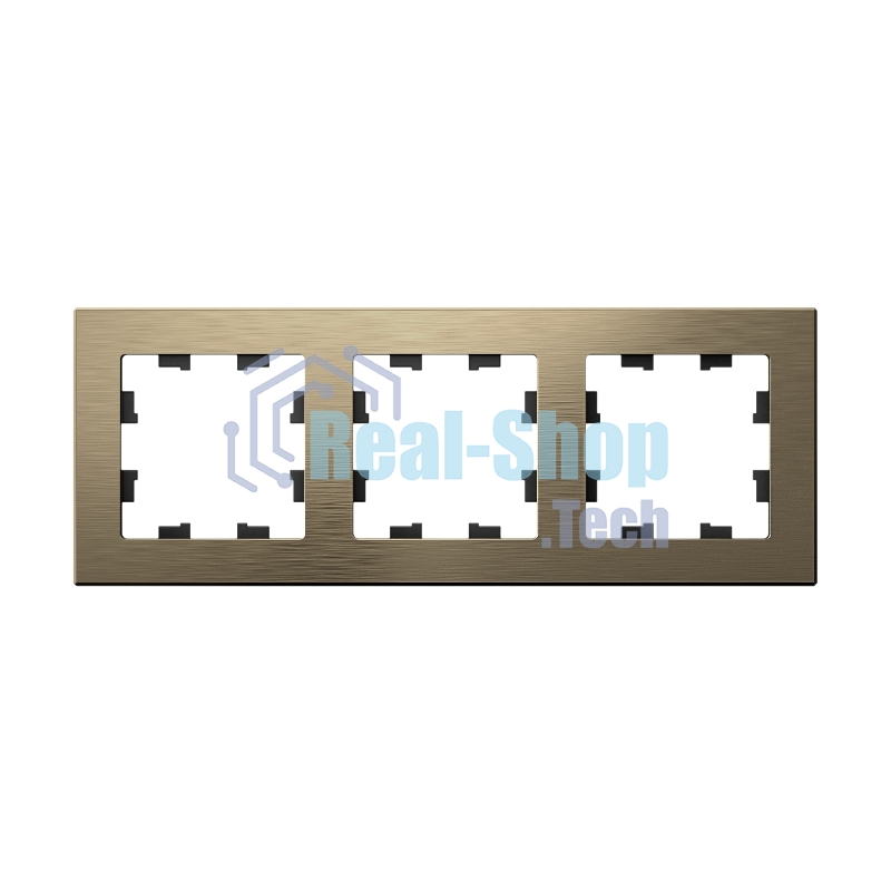 Рамка 3-м AtlasDesign Nature металл латунь SchE ATN312203