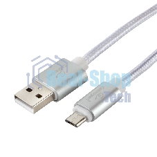 Кабель USB2.0 Cablexpert CC-U-mUSB02S-1.8M, AM/microB, серия Ultra, длина 1.8м, серебристый, блистер