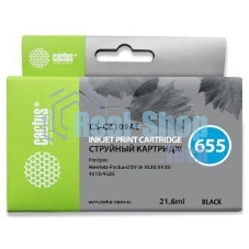 Картридж струйный Cactus CS-CZ109AE №655 черный (21,6 мл) для HP DJ IA 3525/5525/4515/4525