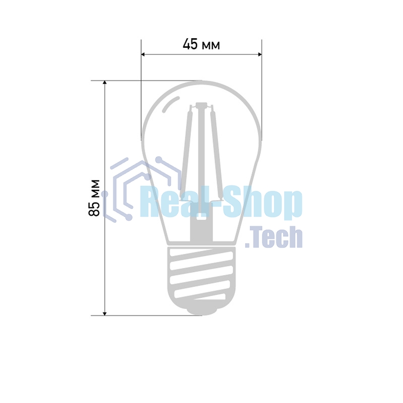 Ретро лампа Neon-night Filament ST45 E27, 2W, 230В Теплая белая 3000K