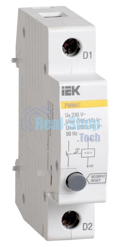 Расц-ль мин.макс.напряж.РММ47 новая серия на DIN-рейку ИЭК