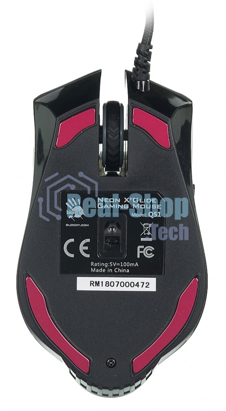 Мышь проводная A4Tech Bloody Q51 черный, 3200 dpi, USB, кнопки - 8