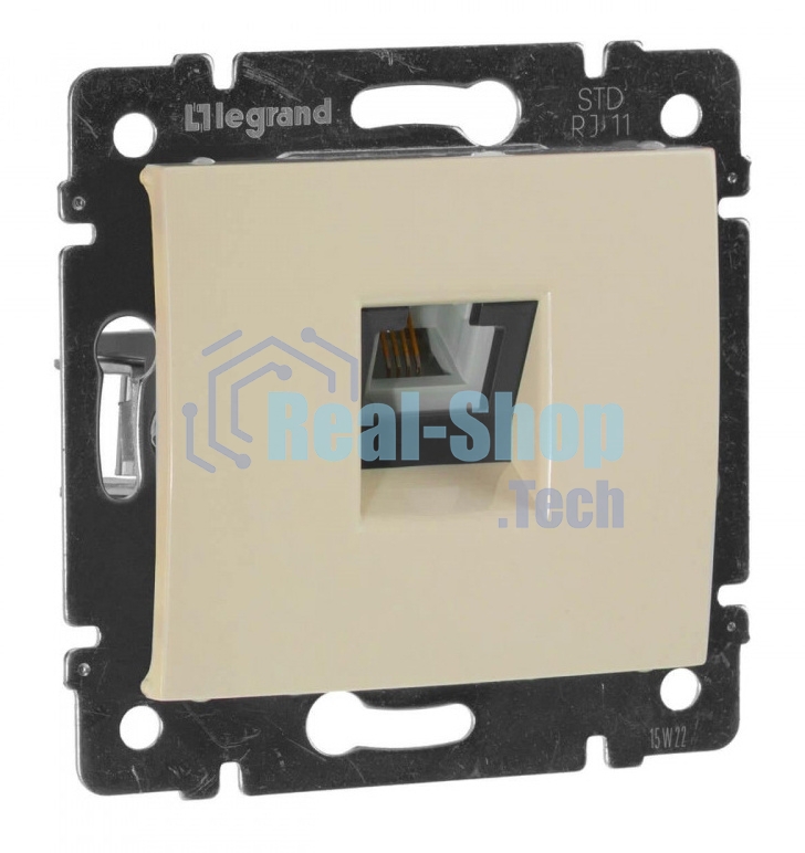 Розетка телефонная Valena RJ11 4 контакта 1 коннектор (слоновая кость) Legrand 774338